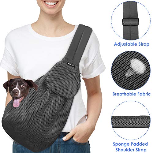 SlowTon Pet Carrier, Hand Free Sling Adjustable Padded Strap Tote Bag