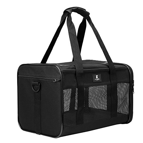X-ZONE PET Airline Approved Soft-Sided Pet Travel Carrier for Dogs and Cats, Black