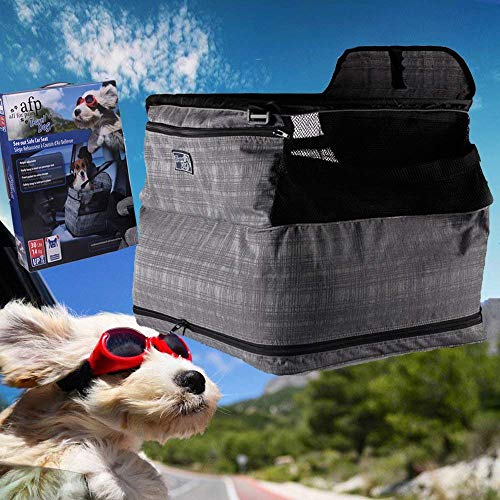 ALL FOR PAWS PET Air-Cushion Deluxe See Out Safe Car Seat Automotive Travel Carrier For Dog Cats upto 30lbs Inflatable Waterproof 