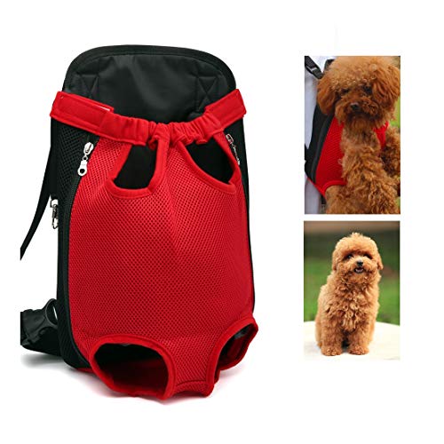 LL dawn Adjustable Dog Chest Backpack Double Shoulder Breathable Travel Bag Pet Supplies Solid Color Carrier for Traveling Hiking Camping,L