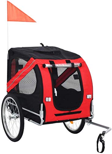 UOUM Bicycle Trailer for Dogs Orange and Gray/Red and Black
