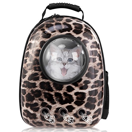 Giantex Astronaut Pet Cat Dog Puppy Carrier Travel Bag Space Capsule Backpack Breathable (Leopard)