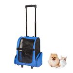 Peach Tree Pet Travel Rolling Backpack Rolling Carrier for Dogs