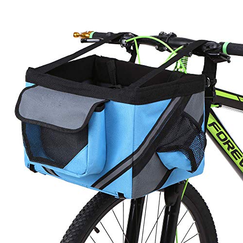 YFjyo Bicycle Basket, Pet Cat Dog Carrier Bike Handlebar Front Basket