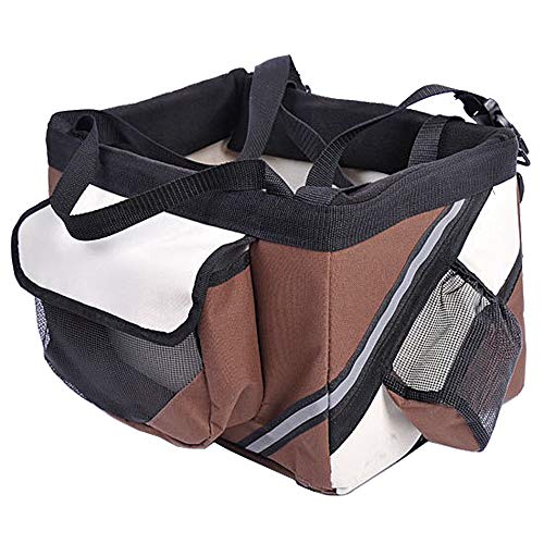 Pet Bike Basket Bag,Bicycle Front Carrier Seat Bag Nylon Travel Safety Belt