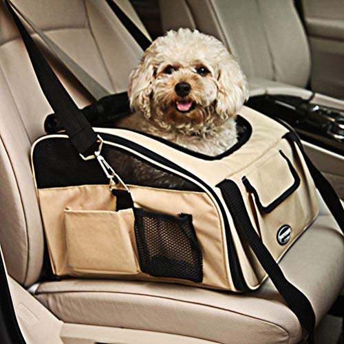 PETTOM Pet Car Seat Carrier Airline Approved for Dog Cat Lookout Pets