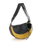 LL dawn Pet Carrier Hand Free Sling Puppy Carry Sling Chest Bag Breathable Mesh Pouch Dog Supplies for Outdoor Travel Walking,Yellow,S