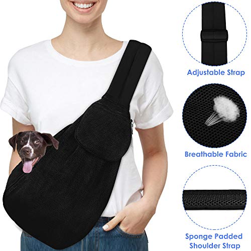 AutoWT Dog Padded Papoose Sling, Small Pet Sling Carrier Hands Free