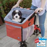 Raymace Dog Bike Basket Bag with Reflective Stripe Pet Bicycle Booster Carrier for Puppy or Small Breeds Travel With Your Pet Safety