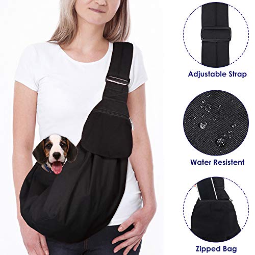 AutoWT Dog Padded Papoose Sling, Small Pet Sling Carrier Hands Free
