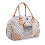 WOPET Fashion Pet Dog Carrier PU Leather Dog Carriers Luxury Cat Travel Carrying Handbag for Outdoor Travel Walking Hiking