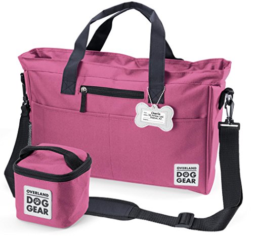 Dog Travel Bag - Day Away Tote Dogs - Includes Bag, Lined Food Carrier