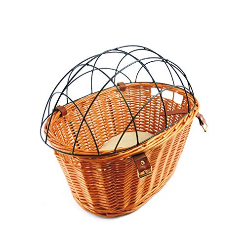 Liitrton Detachable Bicycle Basket for Dogs Hand Crafted Wicker Dog