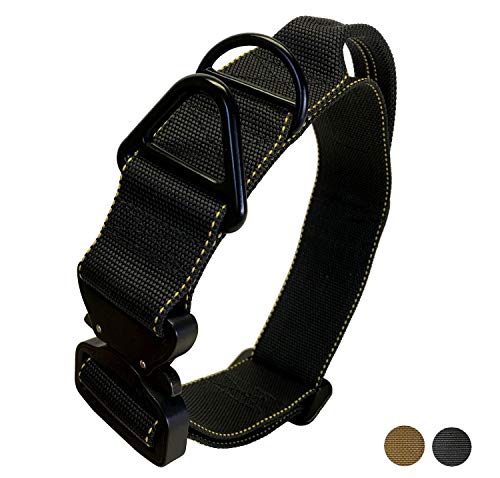 Miles Tactical K9 Cobra Buckle Dog Collar for Large Dogs Heavy Duty