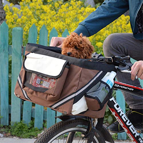 ZHOUHUAW 2- in-1 Pet Bike Basket, Pet Dog Bicycle Carrier Bag