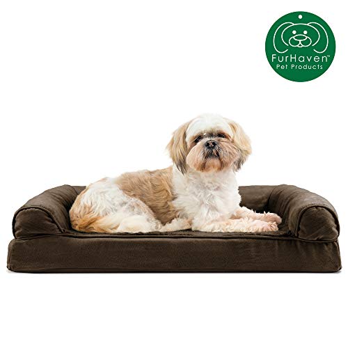 Furhaven Pet Dog Bed | Orthopedic Ultra Plush Faux Fur & Suede Traditional