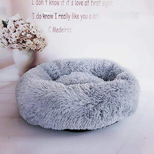 XIAJIE Pet Bed, Fluffy Luxe Soft Plush Round Cat and Dog Bed