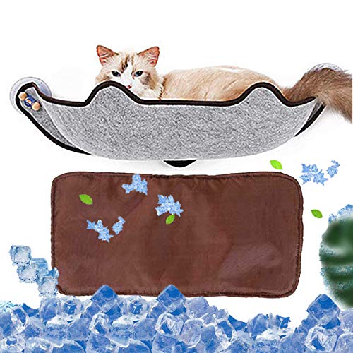 KOBWA Cat Window Bed, Cat Window Perch Mounted Cat Bed Seat Lounger