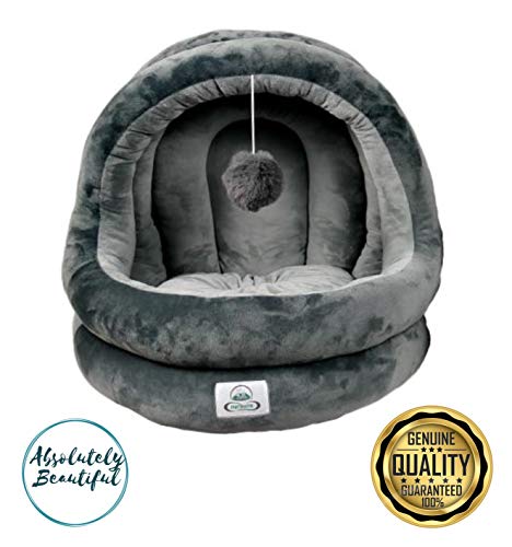 Super Comfortable and Luxurious Cat Bed | (Large, Grey)