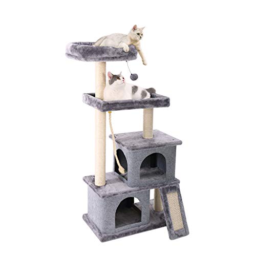 PAWZ Road Cat Tree Multilevel and Luxury Cat Towers 50 Inches with 2 Condos