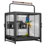 VIVOHOME 18 Inch Wrought Iron Bird Travel Carrier Cage for Parrots Conures