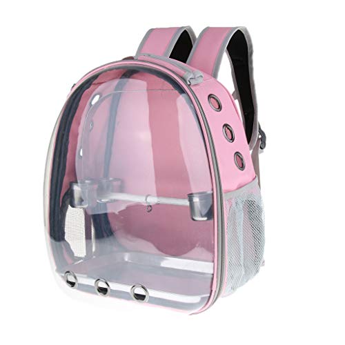 Baosity Pet Parrot Bird Carrier Backpack with Stainless Steel Perch Stand & Feeder
