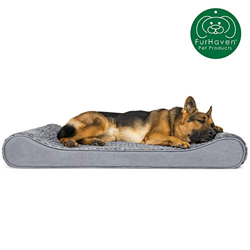 Furhaven Pet Dog Bed | Orthopedic Ultra Plush Faux Fur Ergonomic Luxe Lounger