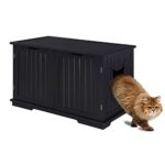 Sweet Barks Designer Cat Washroom Storage Bench Cat Litter Box Enclosure