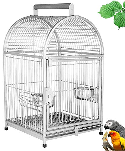 Mcage 25" Fancy Dome Top Stainless Steel Travel Bird Parrot Carrier Cage