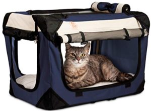 PetLuv "Happy Cat Premium Cat Carrier Soft Sided Foldable Top & Side Loading Pet