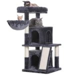 Hey-bro 41.34 inches Cat Tree with Scratching Board, 2 Luxury Condos