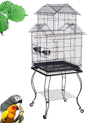 Mcage New Large 55-Inch Large Canary Parakeet Cockatiel Lovebird Finch Roof