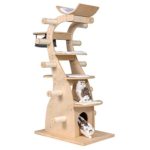 Good Life 63" Modern Design Cat Tree House with Scratching Post Tower