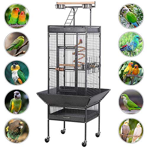 Topeakmart 61-inch Wrought Iron Selection Play Top Large Parrot Bird Cage