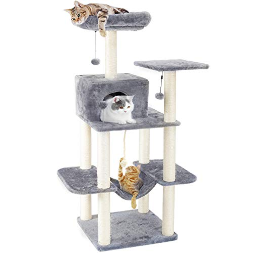 PAWZ Road 60 Inches Cat Tree Multilevel Cat Towers with Luxury Condos
