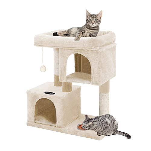 YOHOZ 33in Heavy Duty Luxury Cat Tree and Tower with Feeder Bowl