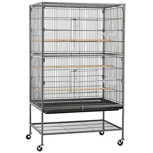 Topeakmart Wrought Iron Large Flight Parrot Bird Cage for Multiple Parakeets