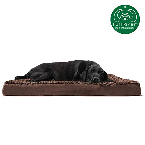 Furhaven Pet Dog Bed | Deluxe Orthopedic Mat Ultra Plush Faux Fur Traditional