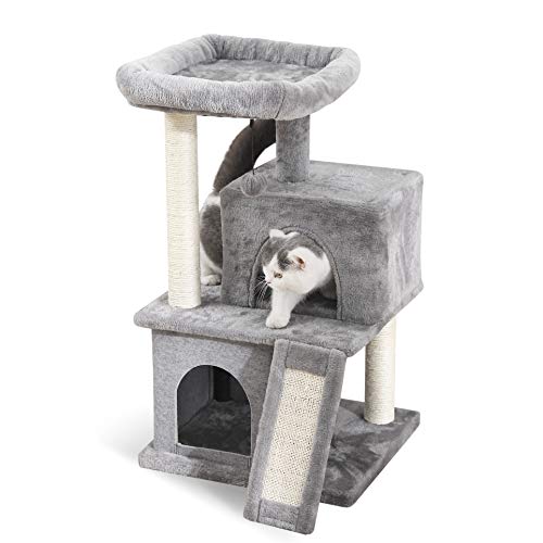 PAWZ Road Cat Tree Luxury Cat Tower with Double Condos, Spacious Perch