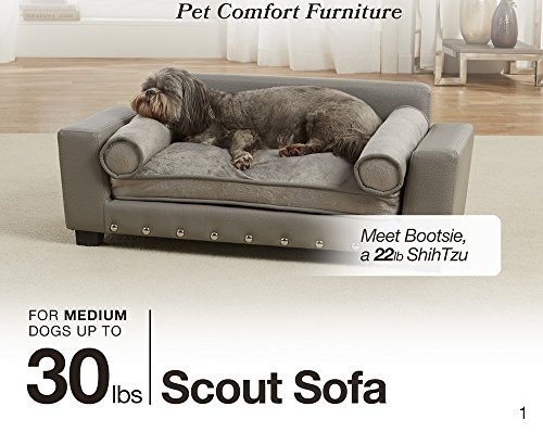Enchanted Home Pet Scout Pet Sofa Lounger with Bolster Pillows