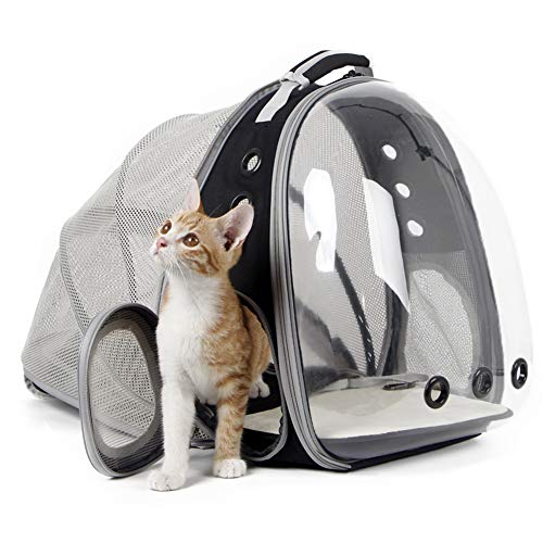 halinfer Expandable Cat Backpacks, Space Capsule Clear Bubble Cat Carrier