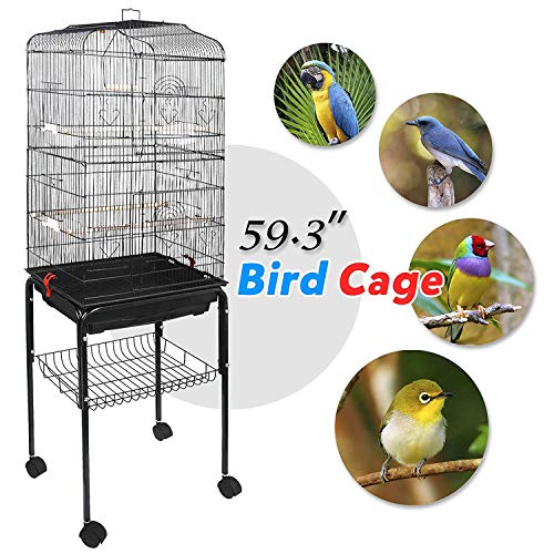 Nova Microdermabrasion 59.3 Inches Rolling Metal Bird Cage Medium Birdcage