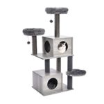 PAWZ Road Cat Tree Modern Cat Wood Furniture Featuring 2 Super Large Condos