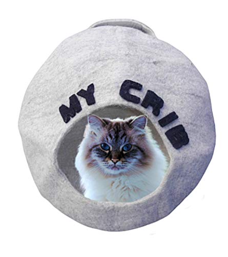 TWIXIE-PIXIE Premium Luxury Felt Cat Cave Bed (Large) -Handmade with Soft 100%