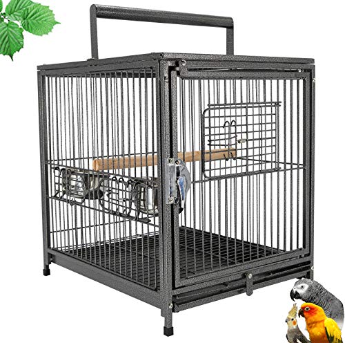 Mcage 22" Portable Heavy Duty Travel Bird Parrot Carrier Play Stand Cage