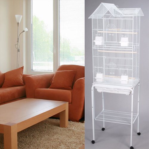 Mcage 63'' Rolling Standing Bird Cage for Cockatiel Sun Conure Parakeet