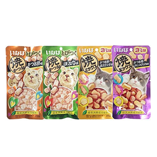 INABA cat Snacks Soft bits. Tuna and Chicken Tenderloin Mixed 4 Flavors Lift Pack