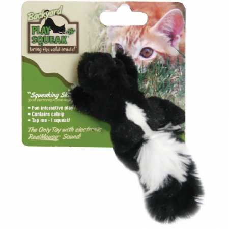 OurPets Play-N-Squeak Backyard Skunk Catnip Cat Toy