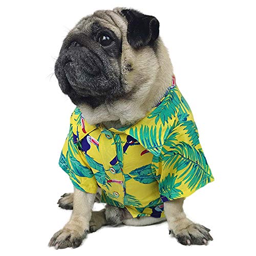 LAMONDE Dog Hawaiian Shirt, Summer Dog Clothes, Puppy Cats Seaside Resort