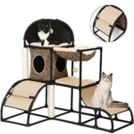 Cat Tree for Large Cats Super Stable Cat Furniture with Scratching Posts Hammock